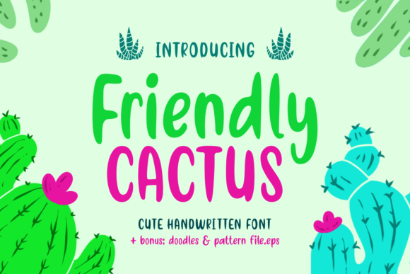 Friendly Cactus: A Playful Decorative Font for Editorial Design